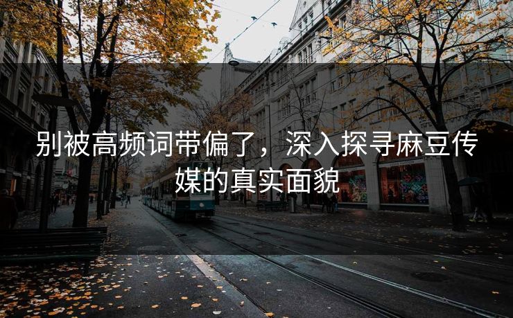 别被高频词带偏了,深入探寻麻豆传媒的真实面貌