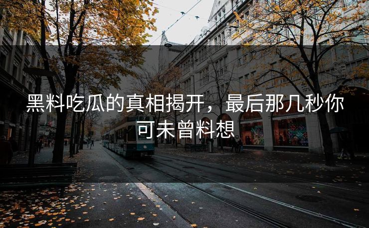 黑料吃瓜的真相揭开，最后那几秒你可未曾料想